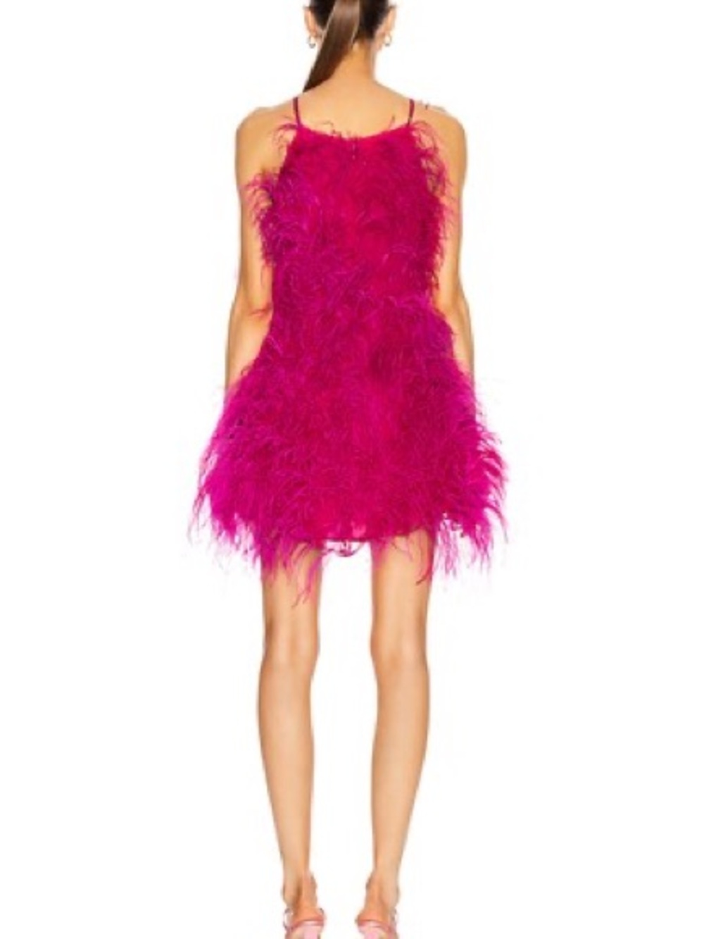 cult gaia fuchsia feathered mini dress - Picture 3 of 7